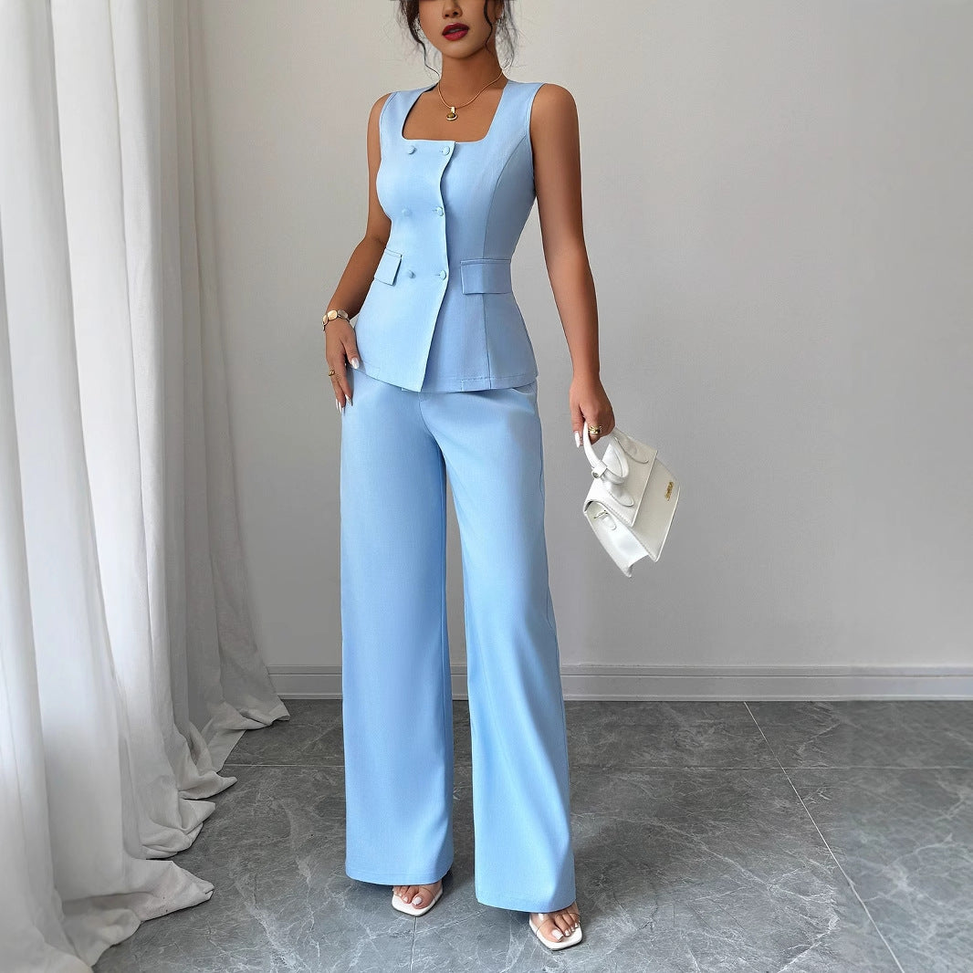 Fashionable Top With Casual Pants Set
