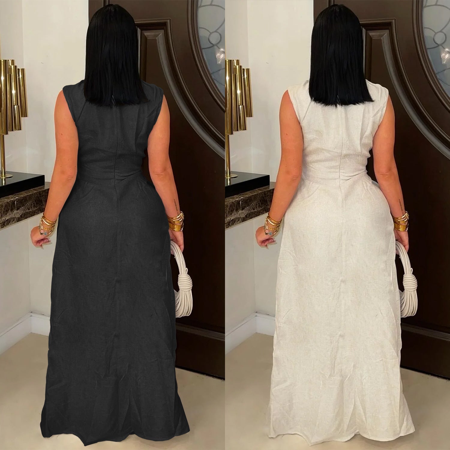 Lace-Up Sleeveless Trousers Suit