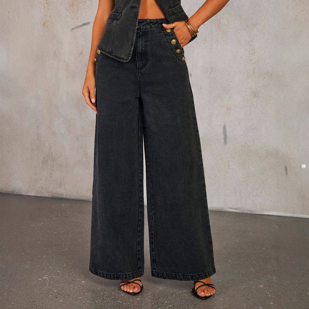 Fashion Wide Leg Denim Outfit