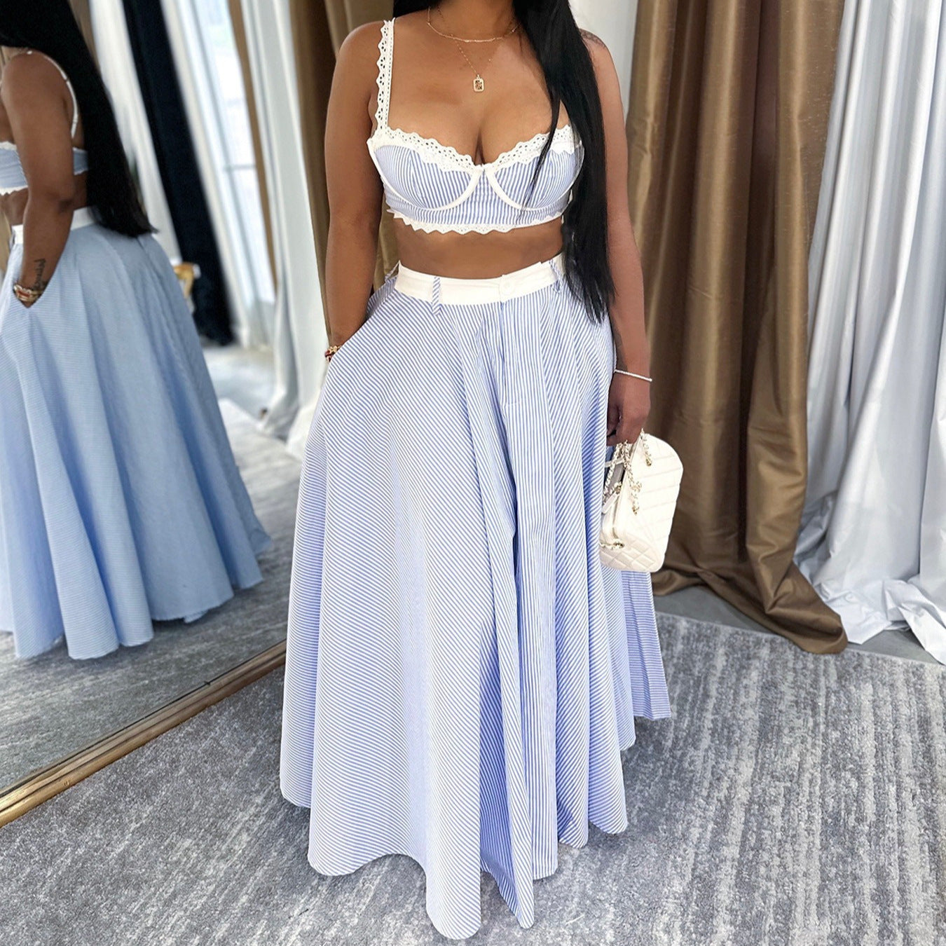 Women's Suspender Skirt Suit