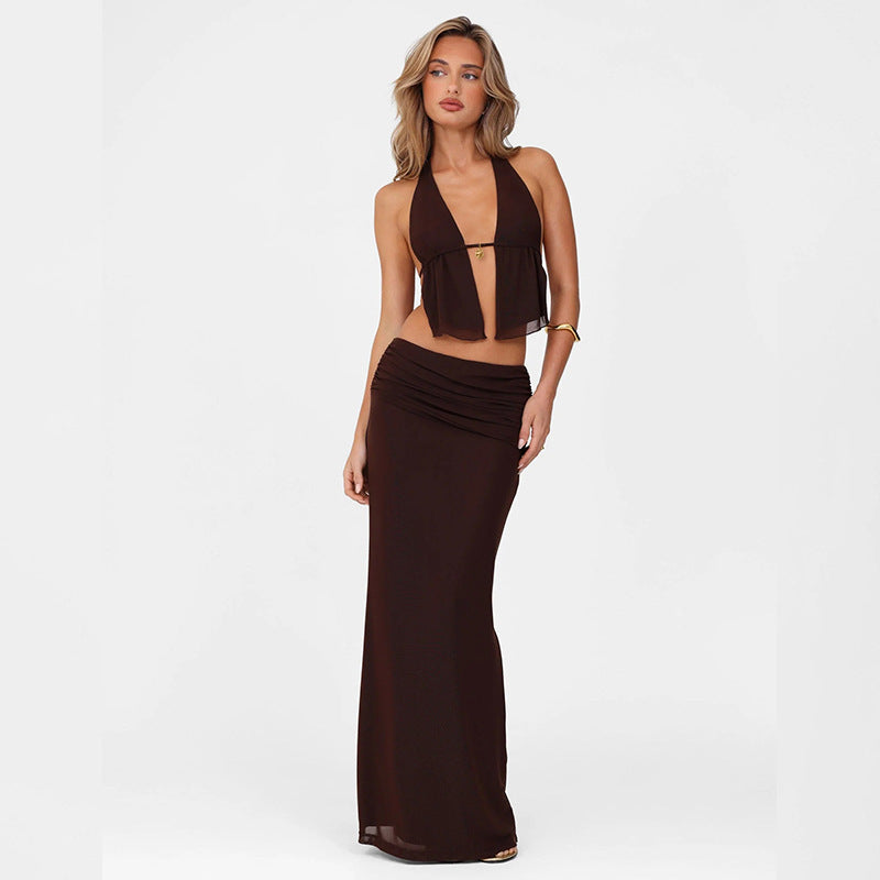 Halter Cut-Out Two-Piece Set