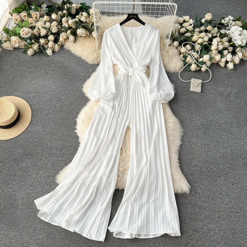 Puff Sleeve Women's Fashion Jumpsuit
