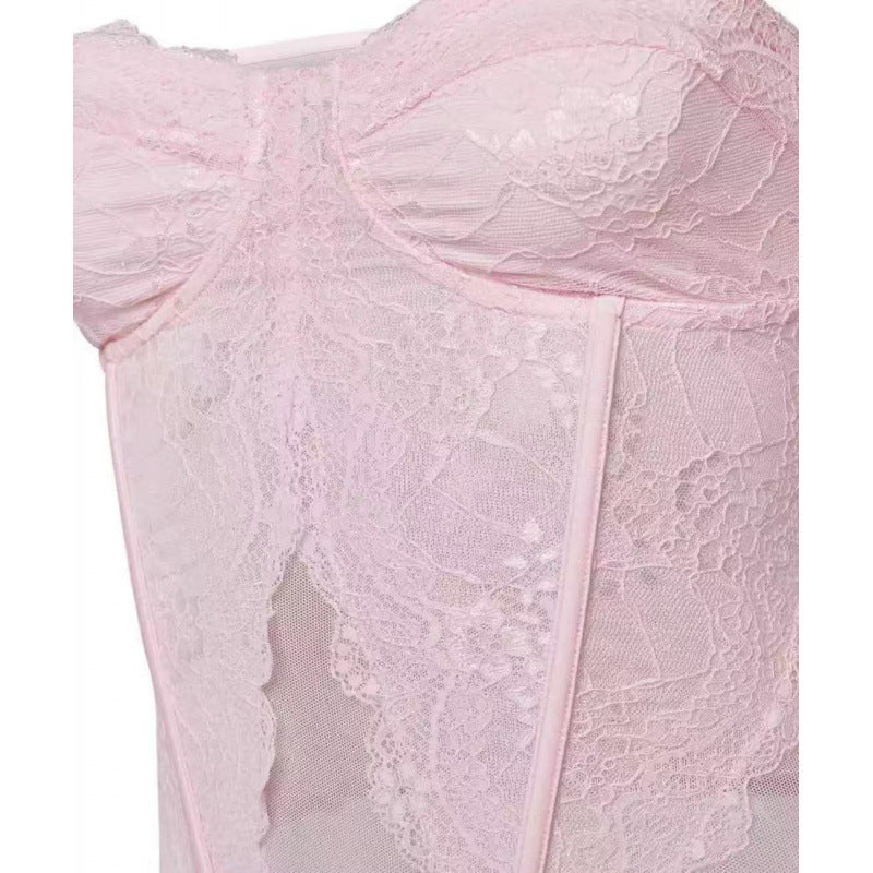 Lace Tube Top Skirt Set