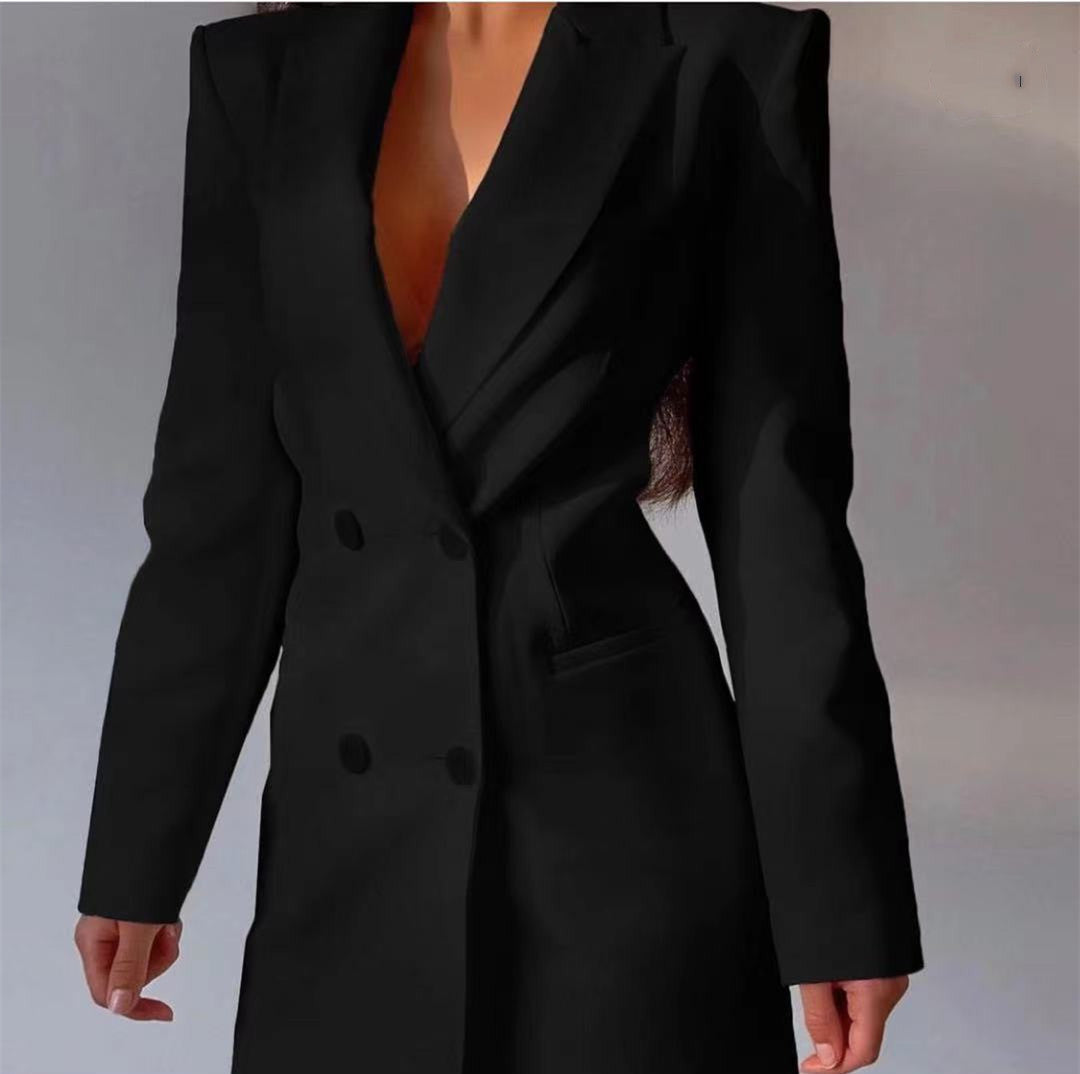 Backless Double-Breasted Suit Set