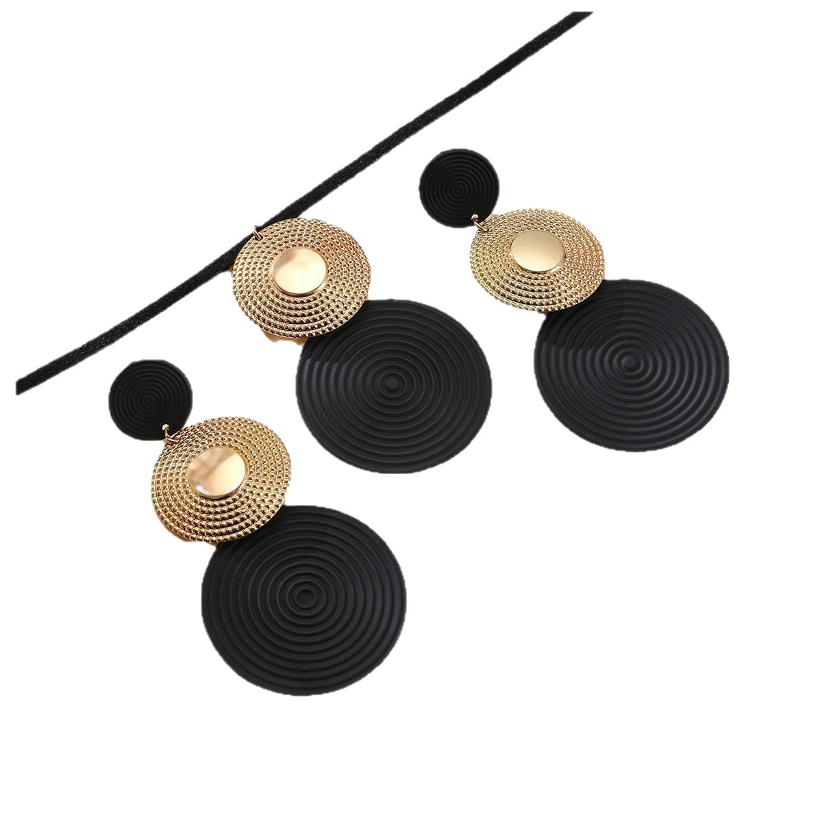 Women Color Matching Circle Earrings