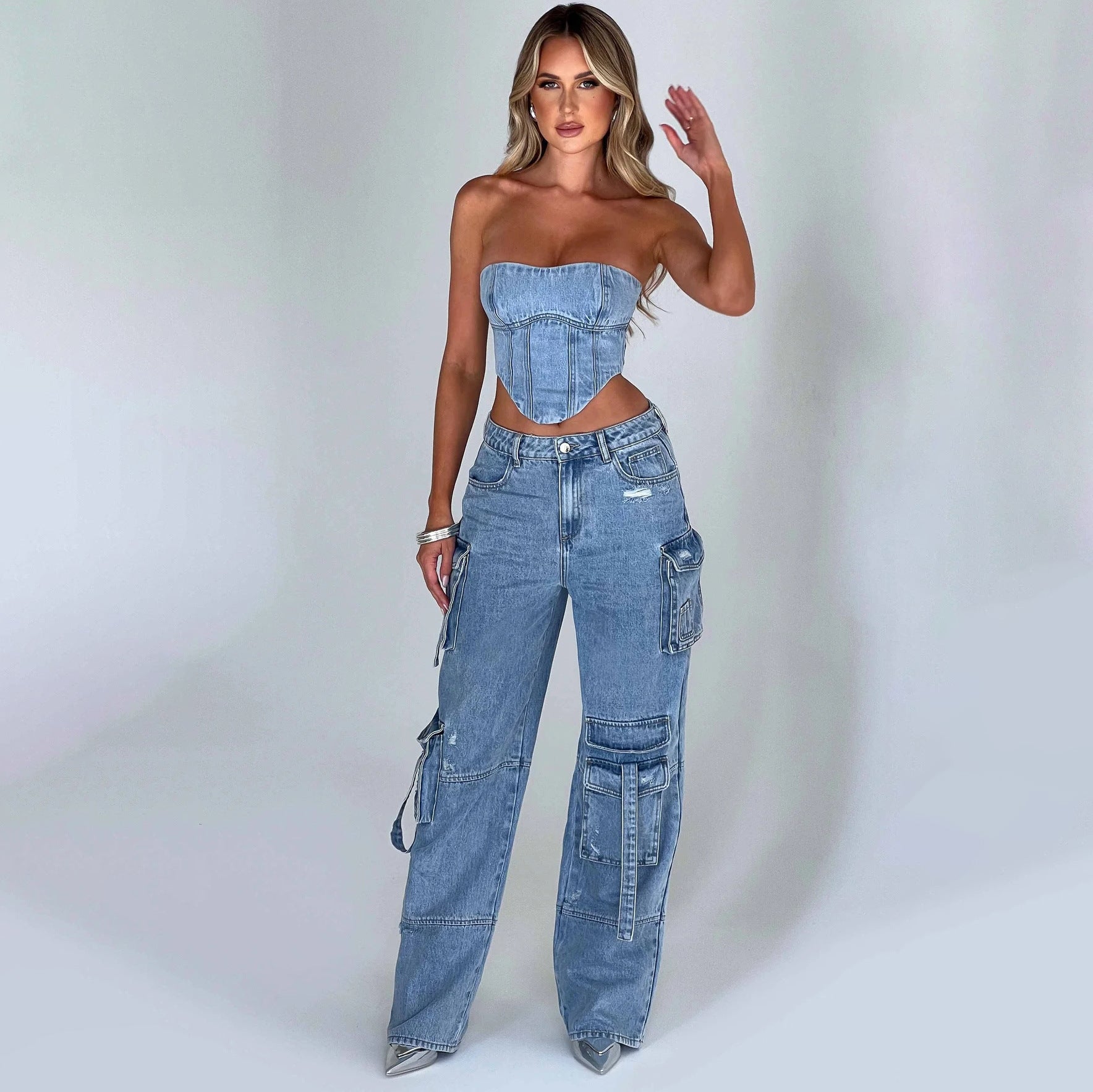 Tube Top Jeans Set