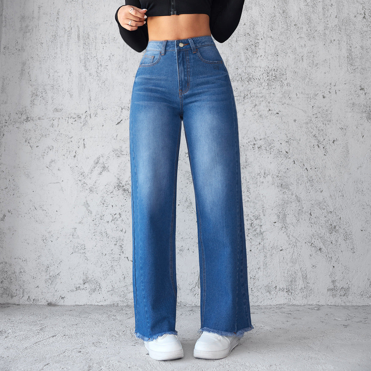 Wide-Leg High Waist Jeans