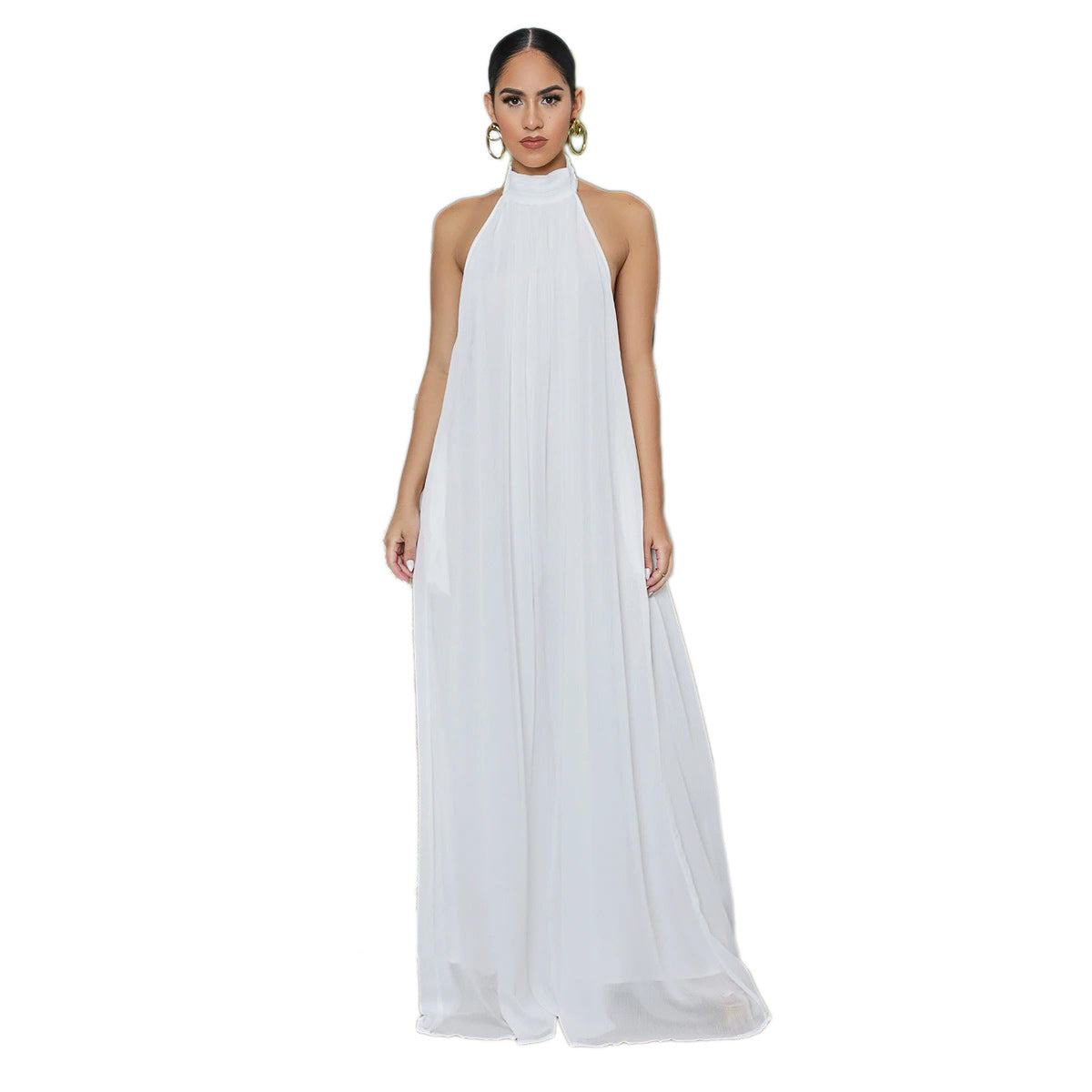 Backless Loose Chiffon Women's Jumpsuit