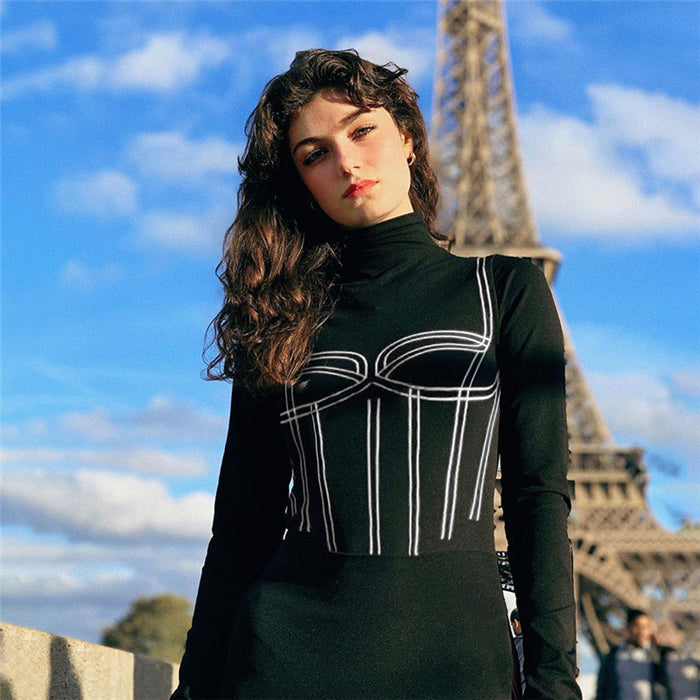 Striped Long Sleeve Sexy Jumpsuit