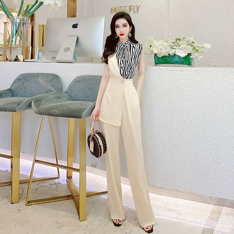 Zebra Print Irregular Women's Jumpsuit