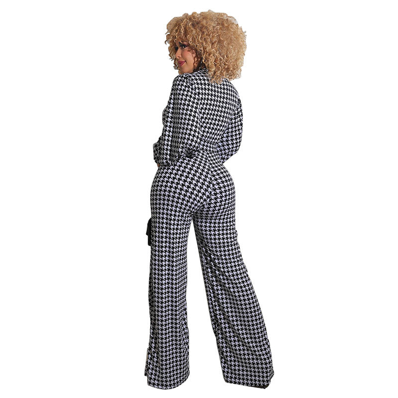 Puff Sleeve Printed Loose Jumpsuit