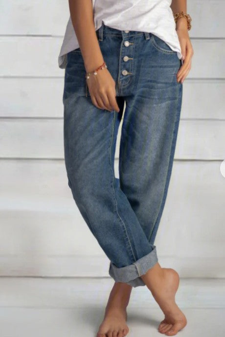 Beaded Straight-Leg Jeans