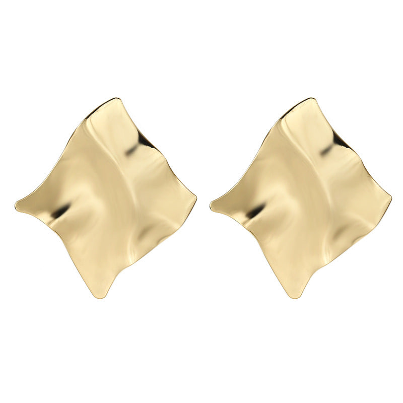 Women Big Geometric Gold Drop Earrings