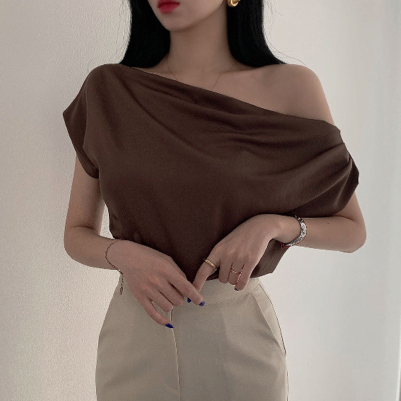 Off-Shoulder Loose Short-Sleeve Top