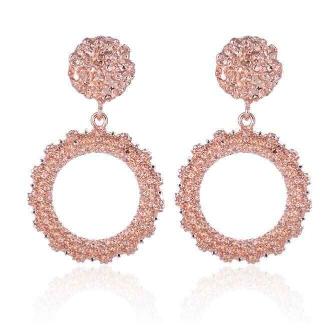 Big Vintage Earrings  Gold Silver Black Geometric Statement Earring Metal Earing Hanging Fashion Jewelry