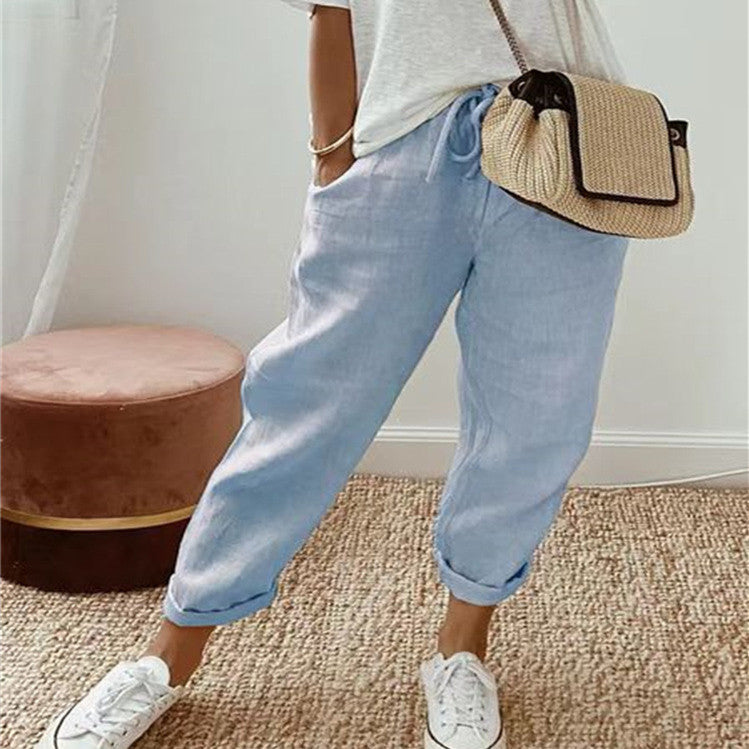 Cotton Linen Casual Pants