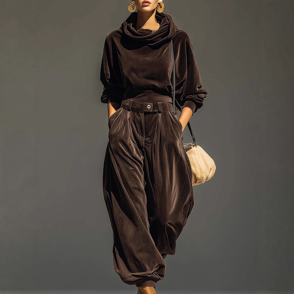 Velvet Hooded  Set