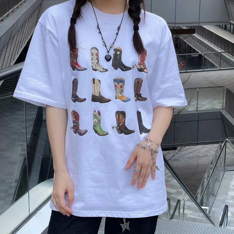 T-Shirt  Summer Loose Vintage Boho