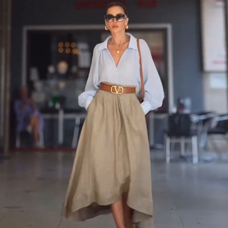 New Fashion Pure Color Skirt