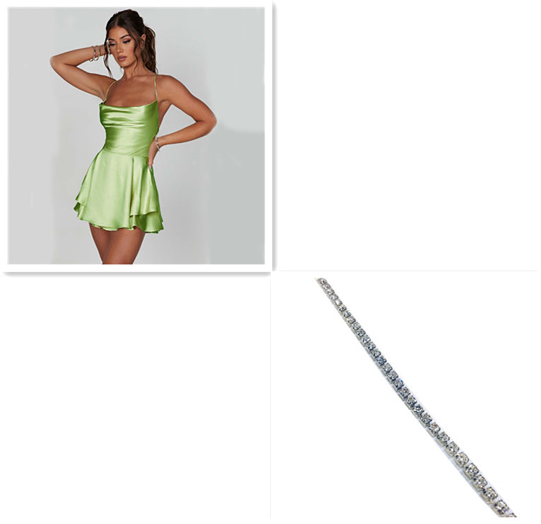 Sexy Satin Suspender Dress