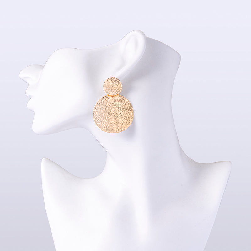 Elegant Gold Metal Pendant Earrings