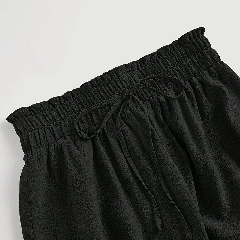 Women’s High-Waist Pleated Midi Skirt with Knot