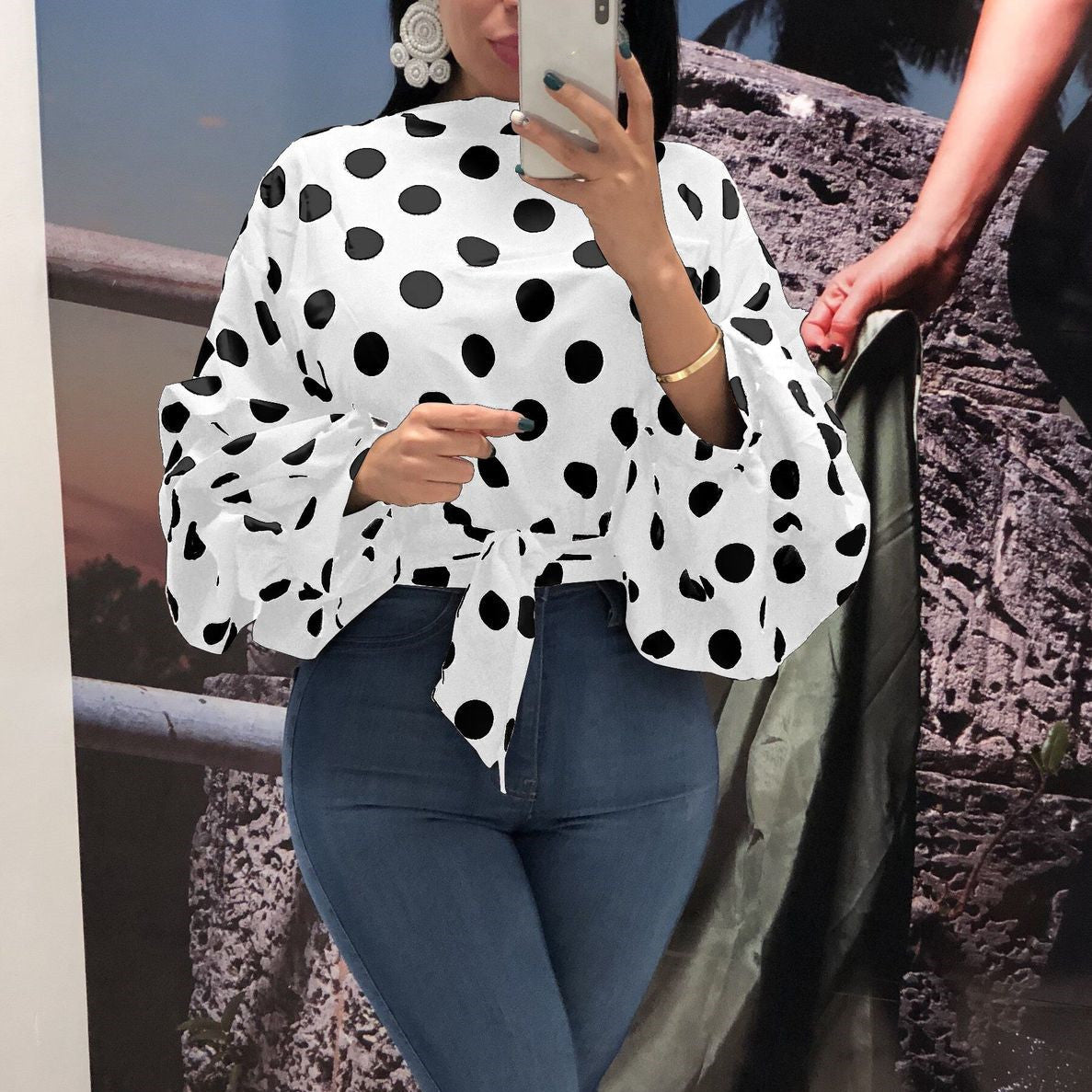 Trendy Women's Polka Dot Top
