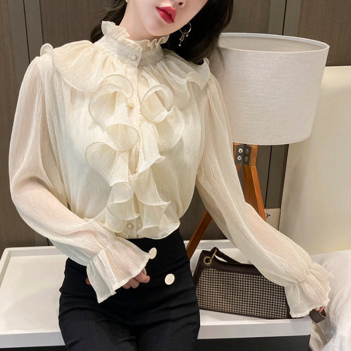 Stand Collar French Style Shirt