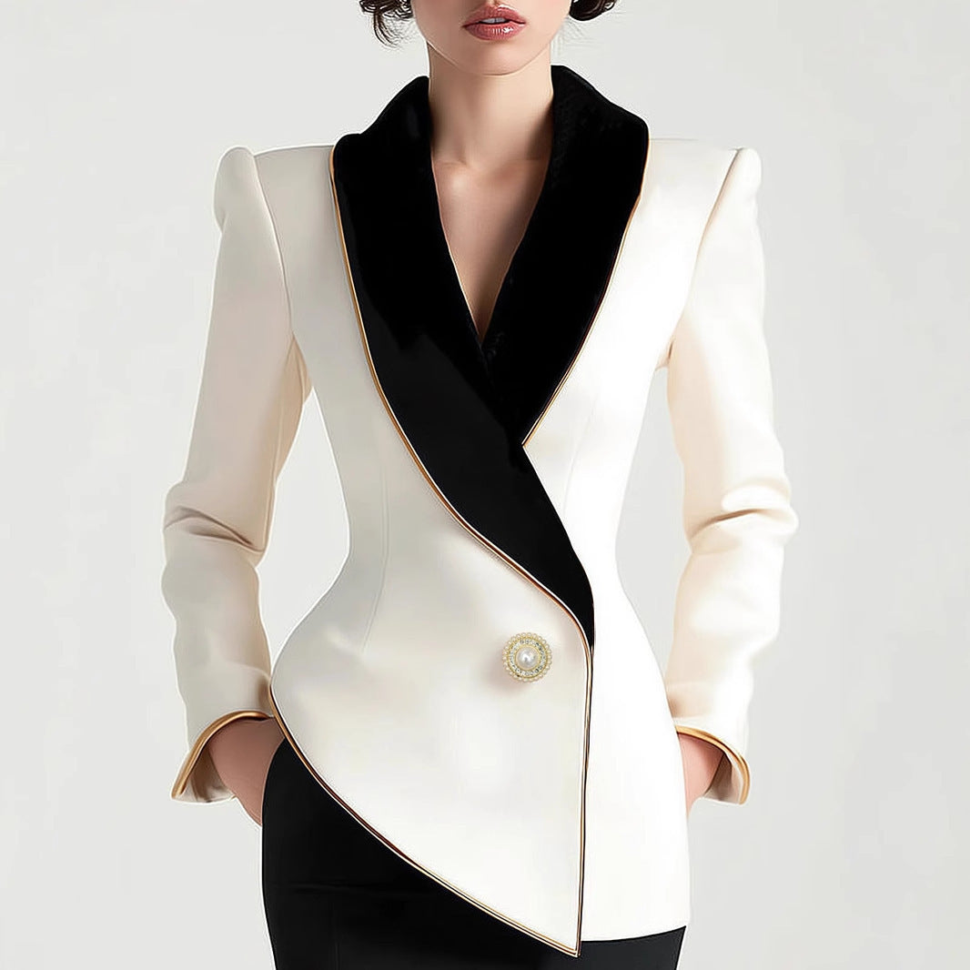 Women's Pearl Button Long Coat