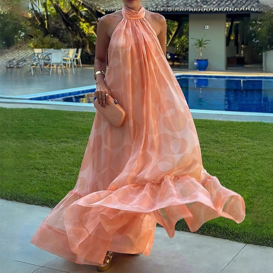 Chiffon Vacation Print Dress