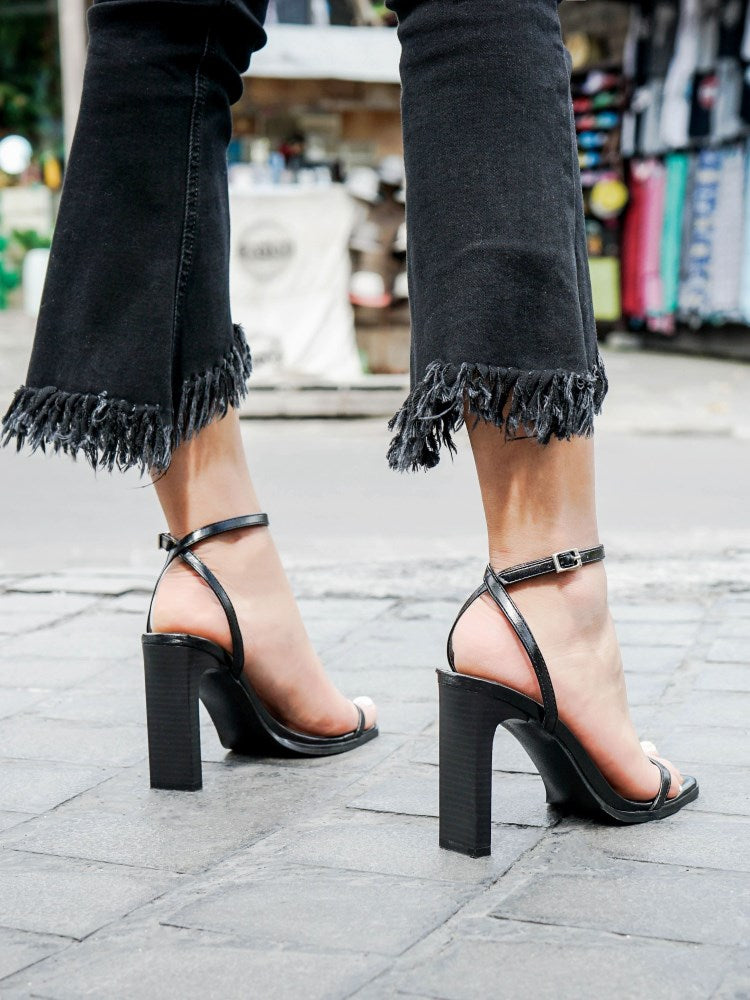 Roman Square Toe High Heel Sandals