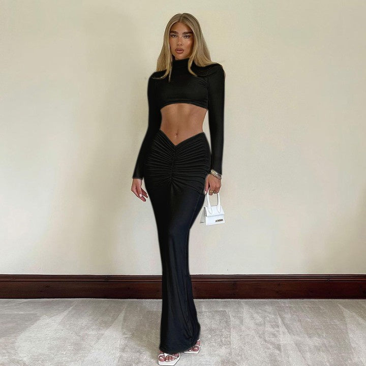 Casual Turtleneck Dress Suit