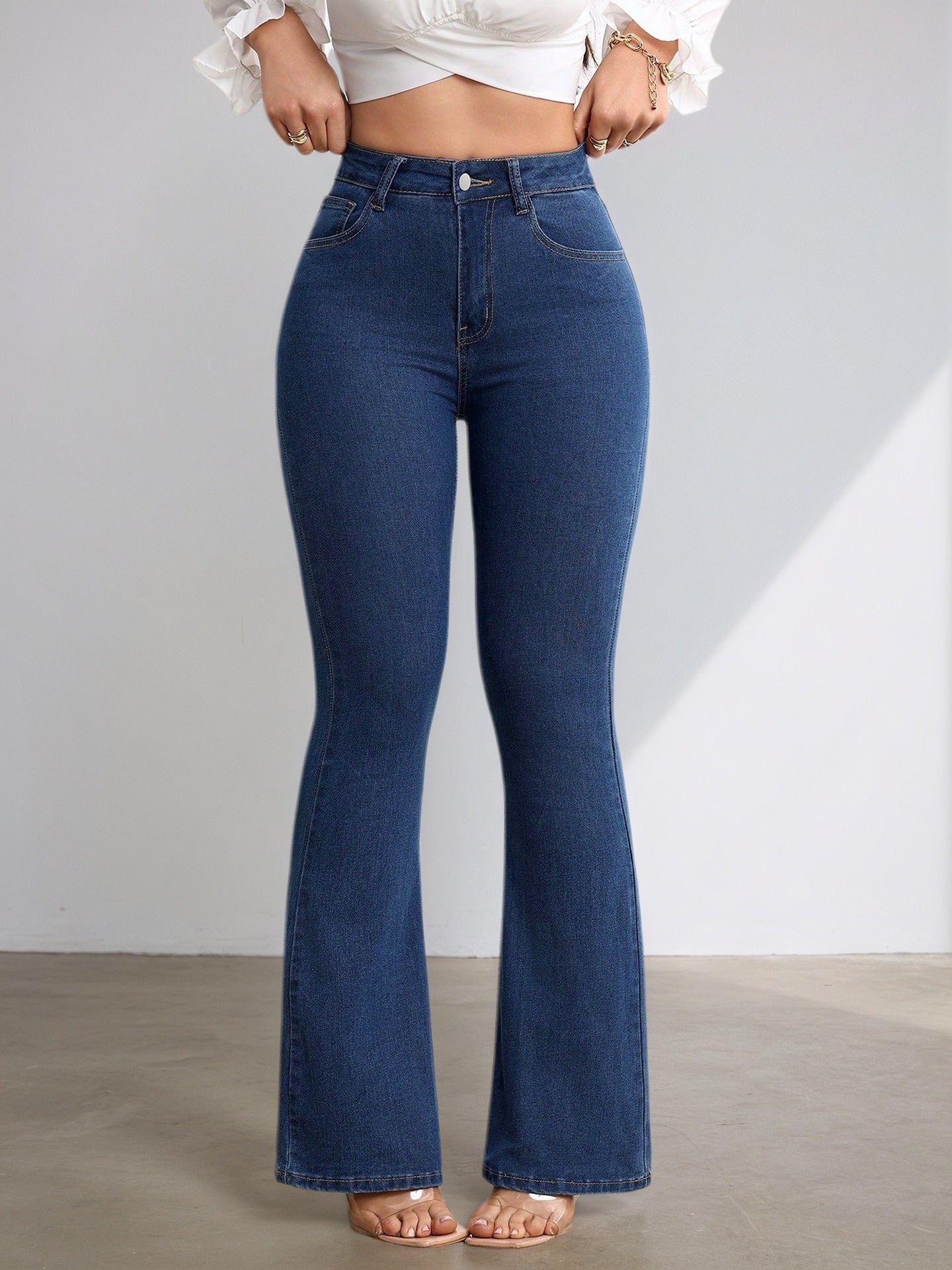 Elegant High Waist Flare Pants