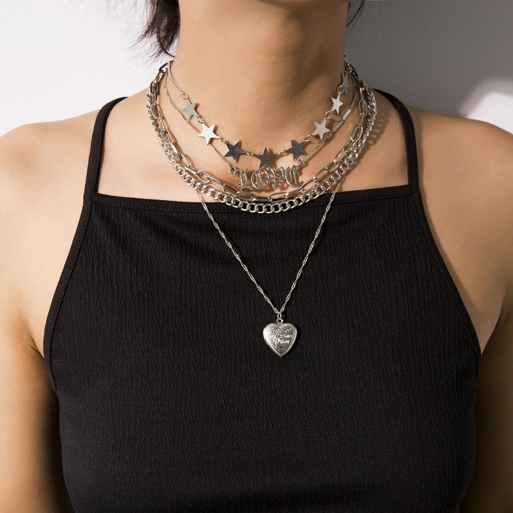 Chic Multi-Layer Heart Choker Necklace