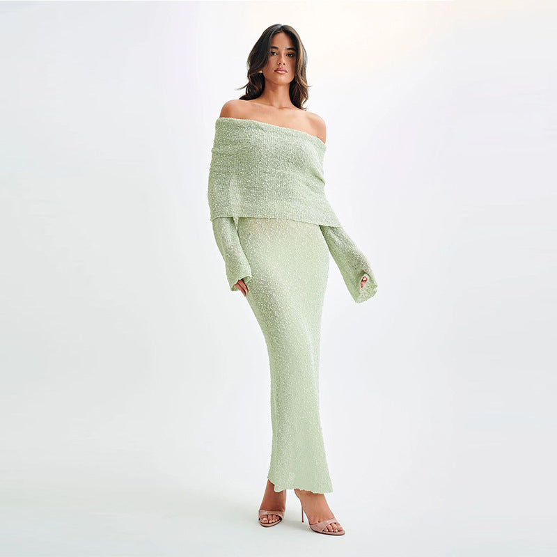One-Shoulder Knitted Dress