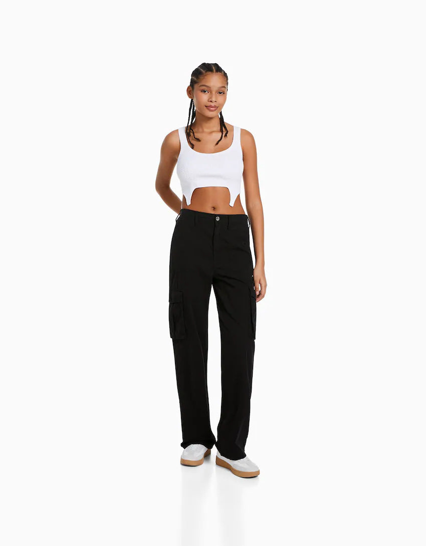 Casual Nipped Waist Pants