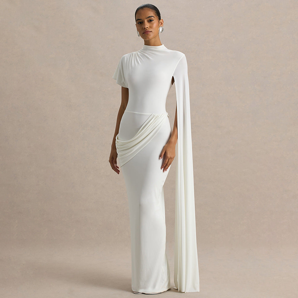 Stylish And Elegant Pleated Ribbon Maxi Dress