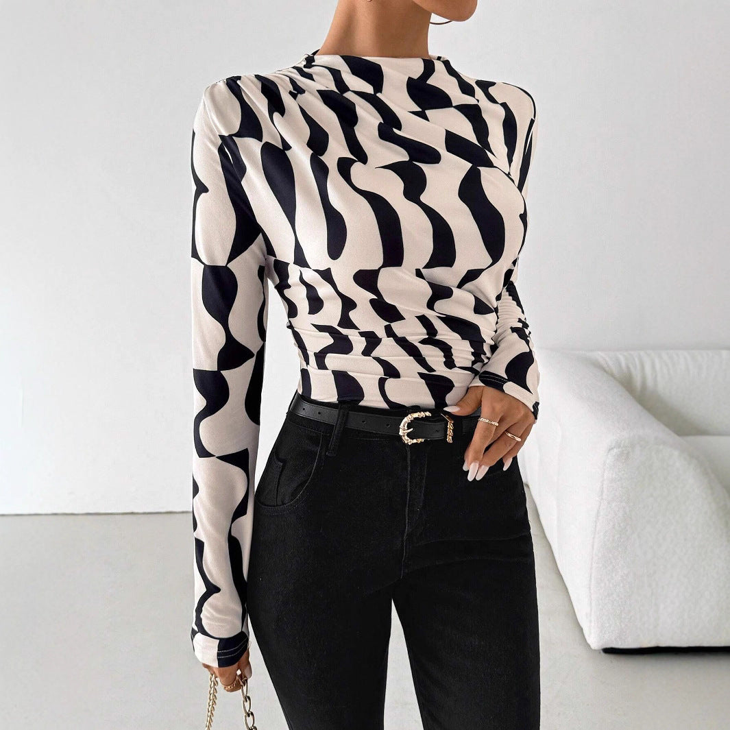 Trendy Pleated Slim Fit Blouse