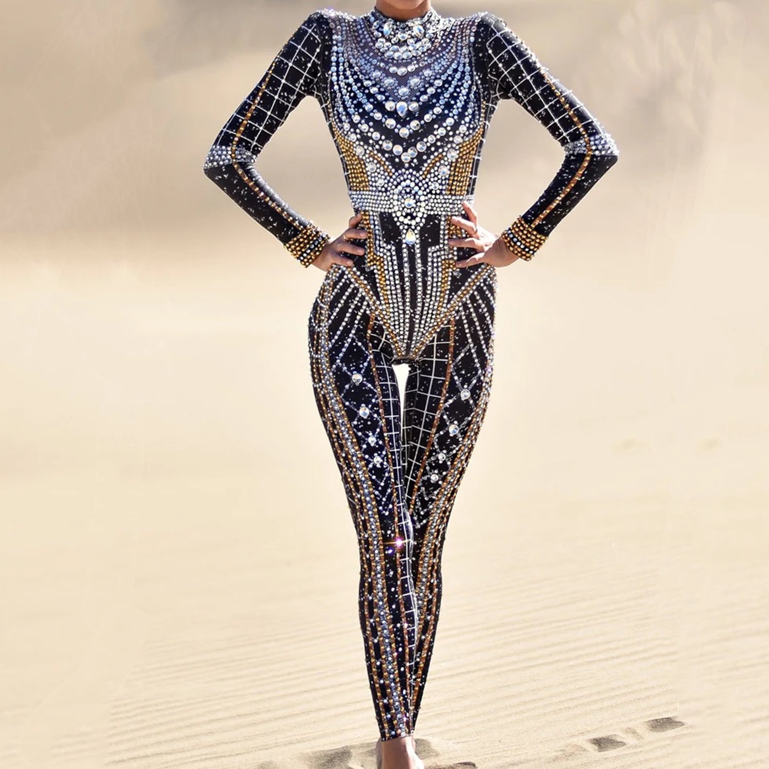 Casual Rhinestone Women's Fashion Jumpsuit