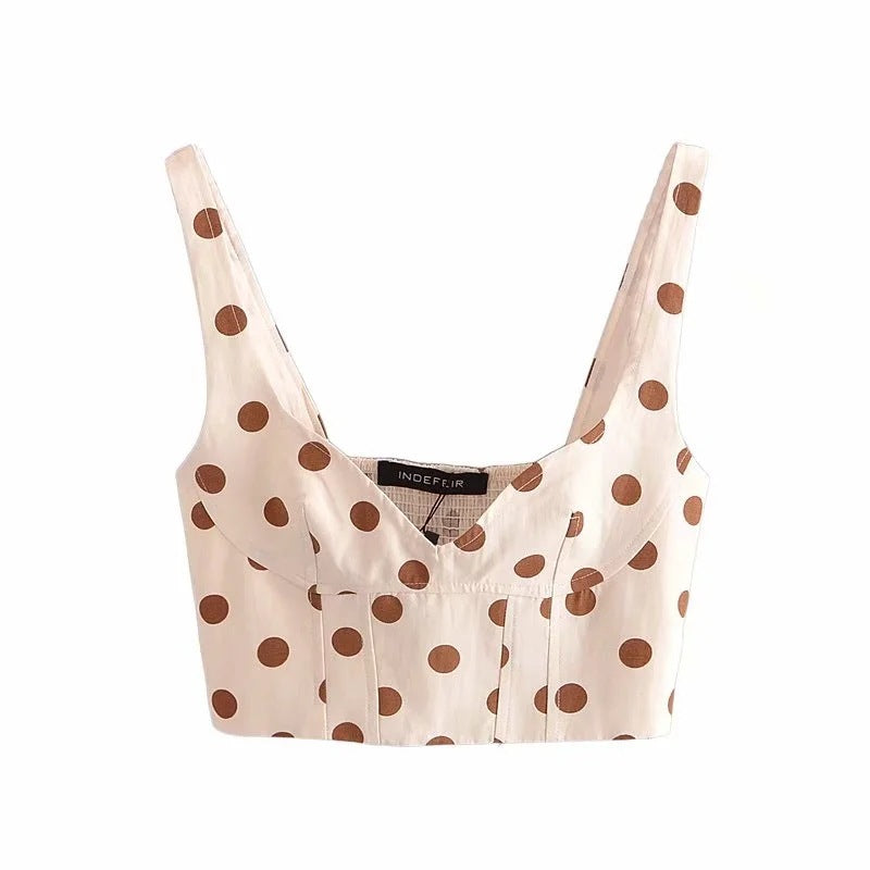 Women's Polka Dot Layered Skirt Set