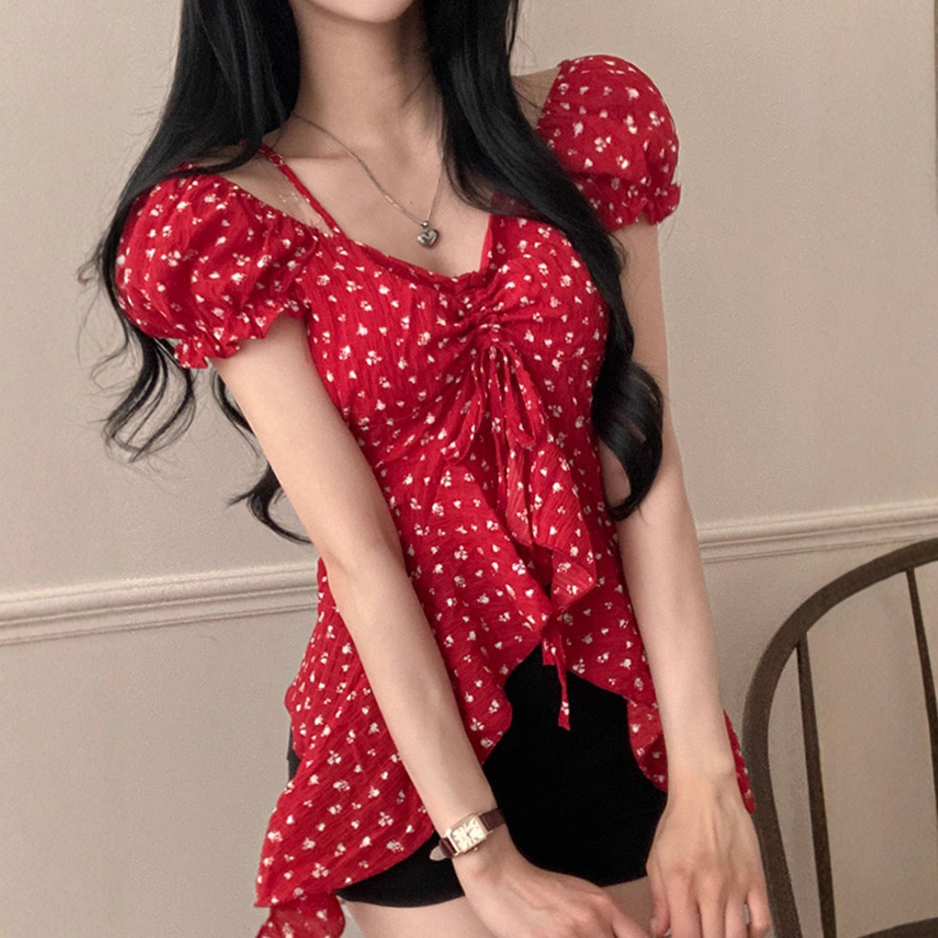Floral Asymmetrical Top