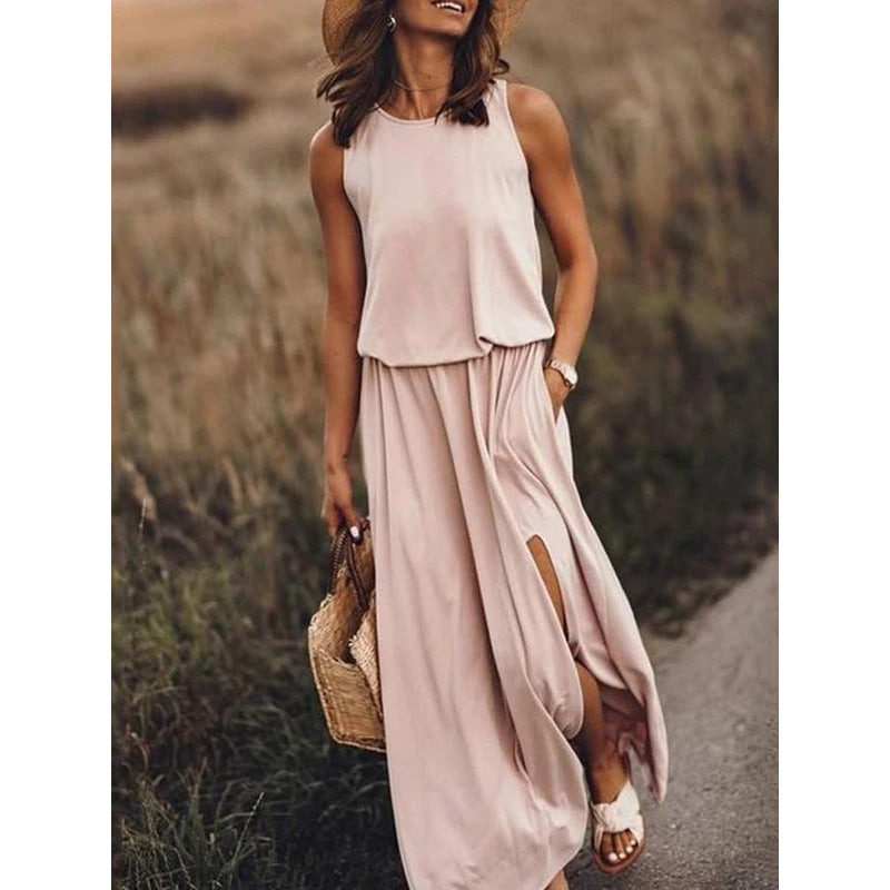 Sleeveless Split Midi Dress