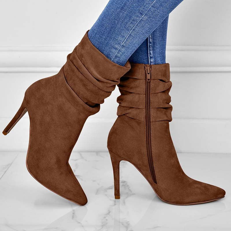 Pointed Toe Stiletto Heel Ankle Boots