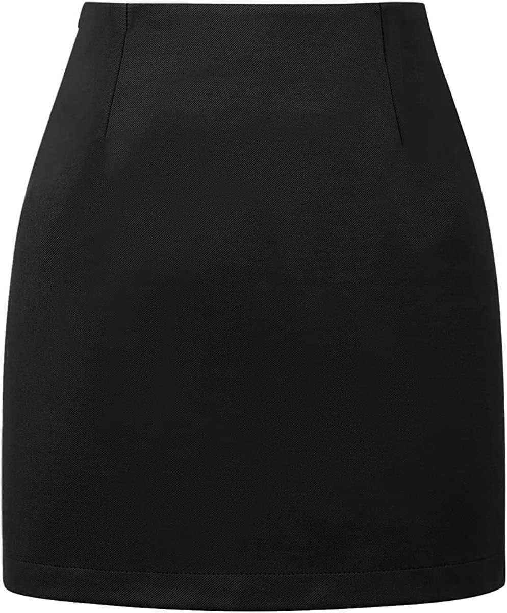 Women’s High Waist Plaid Wool Pencil Mini Skirt