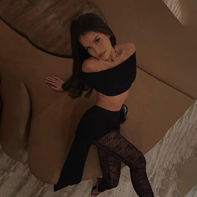 Sexy Lace-panelled Pants Set