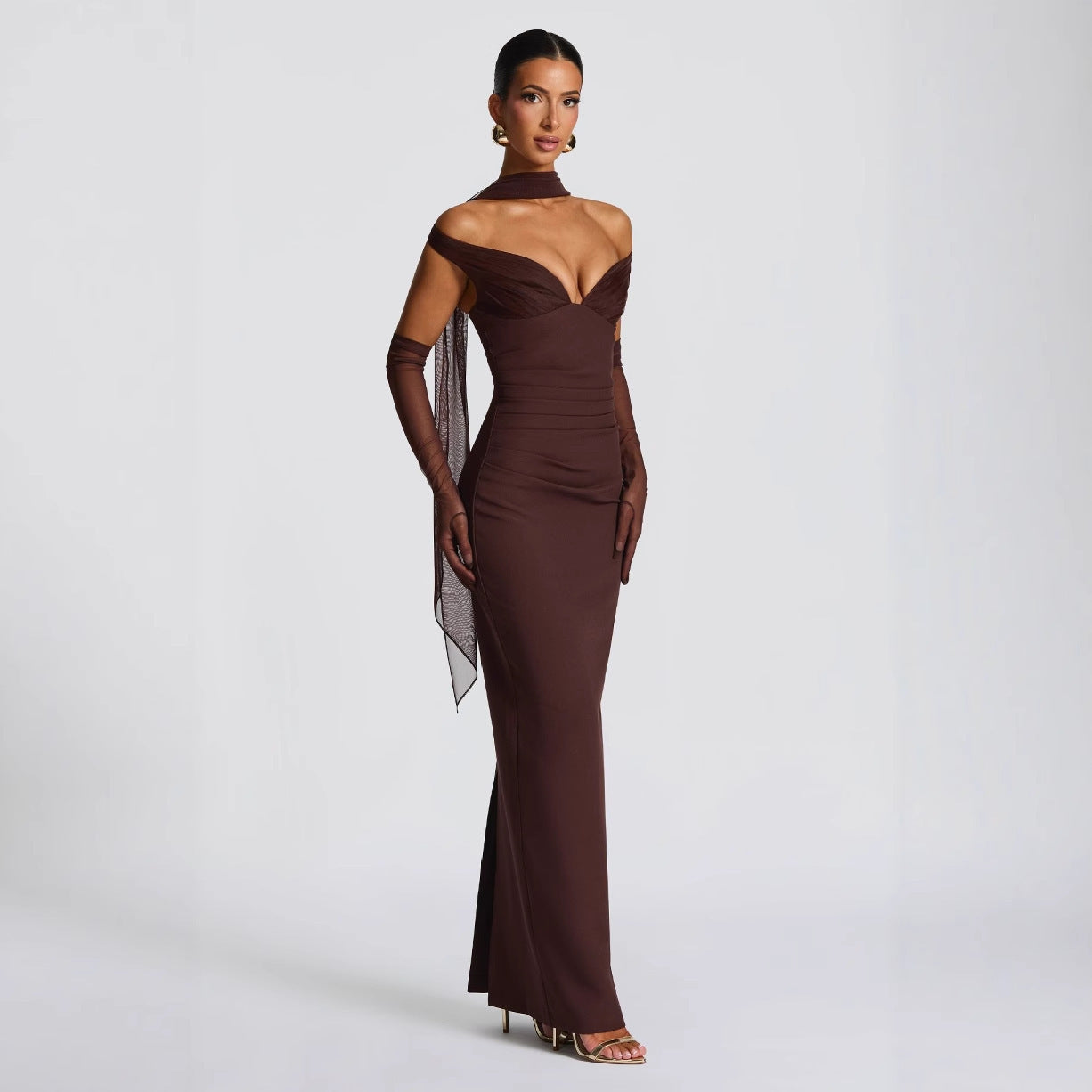 Sexy Hot Girl Tube Top Off-shoulder  Elastic  Dress