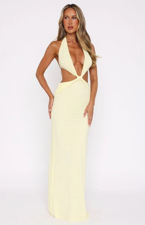 Midriff Outfit Backless Dress