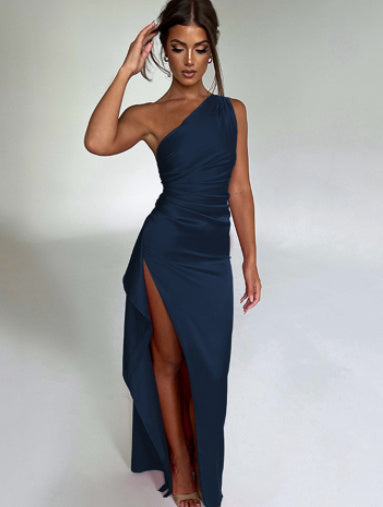 Sexy One-Shoulder Satin