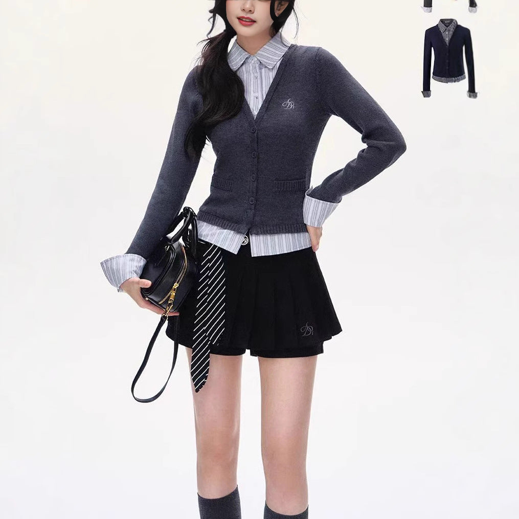 V-Neck Knit Cardigan Women