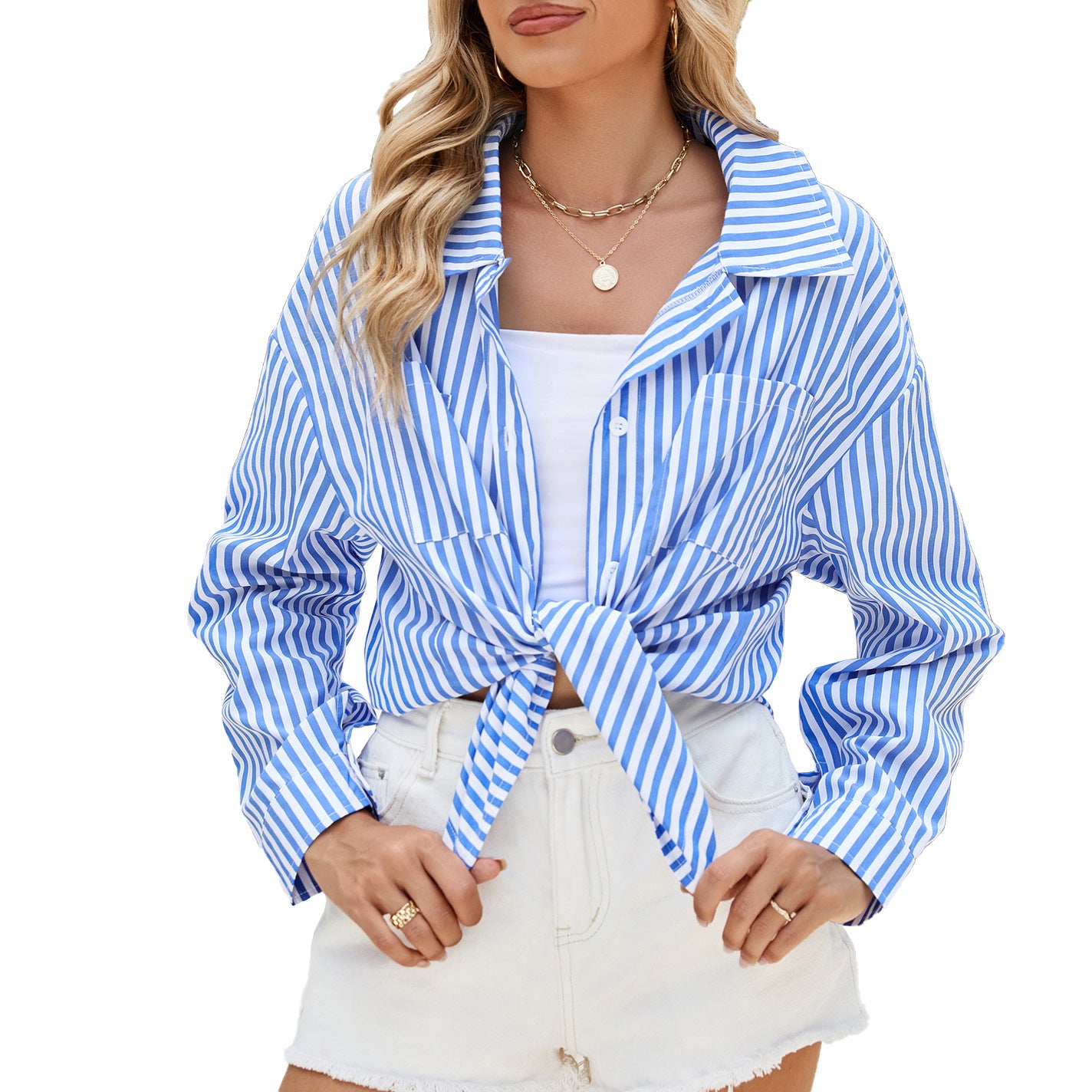 Striped Button-Up Shirt